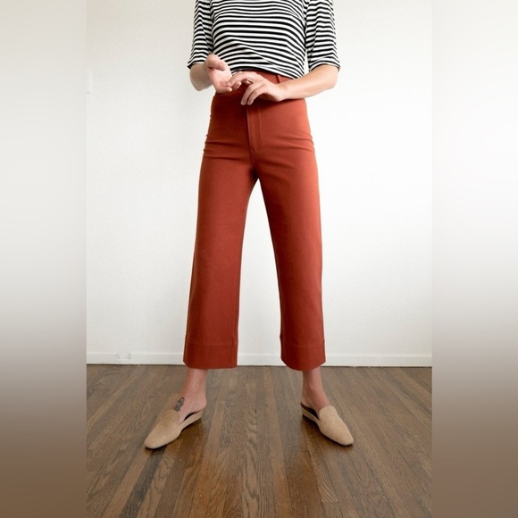 Maria Stanley Wide Leg Luna Salsa Rust Pants in 0 Cropped - Picture 5 of 16